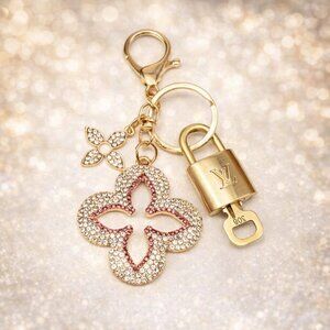 Authentic Louis Vuitton Padlock & Key Gold ✨Unbranded Flower Charm